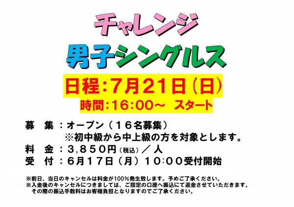 2024.7.21　チャレンジ男子シングルス